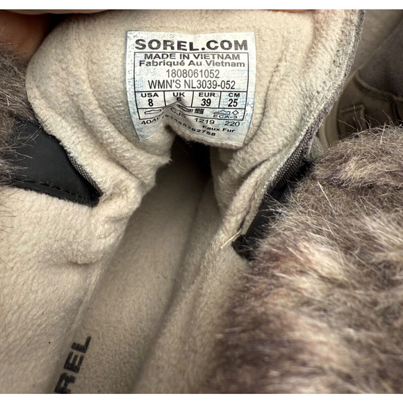 Sorel Explorer II Joan Gray Suede Faux Fur Waterproof Winter Boots Womens 8 - Picture 7 of 7